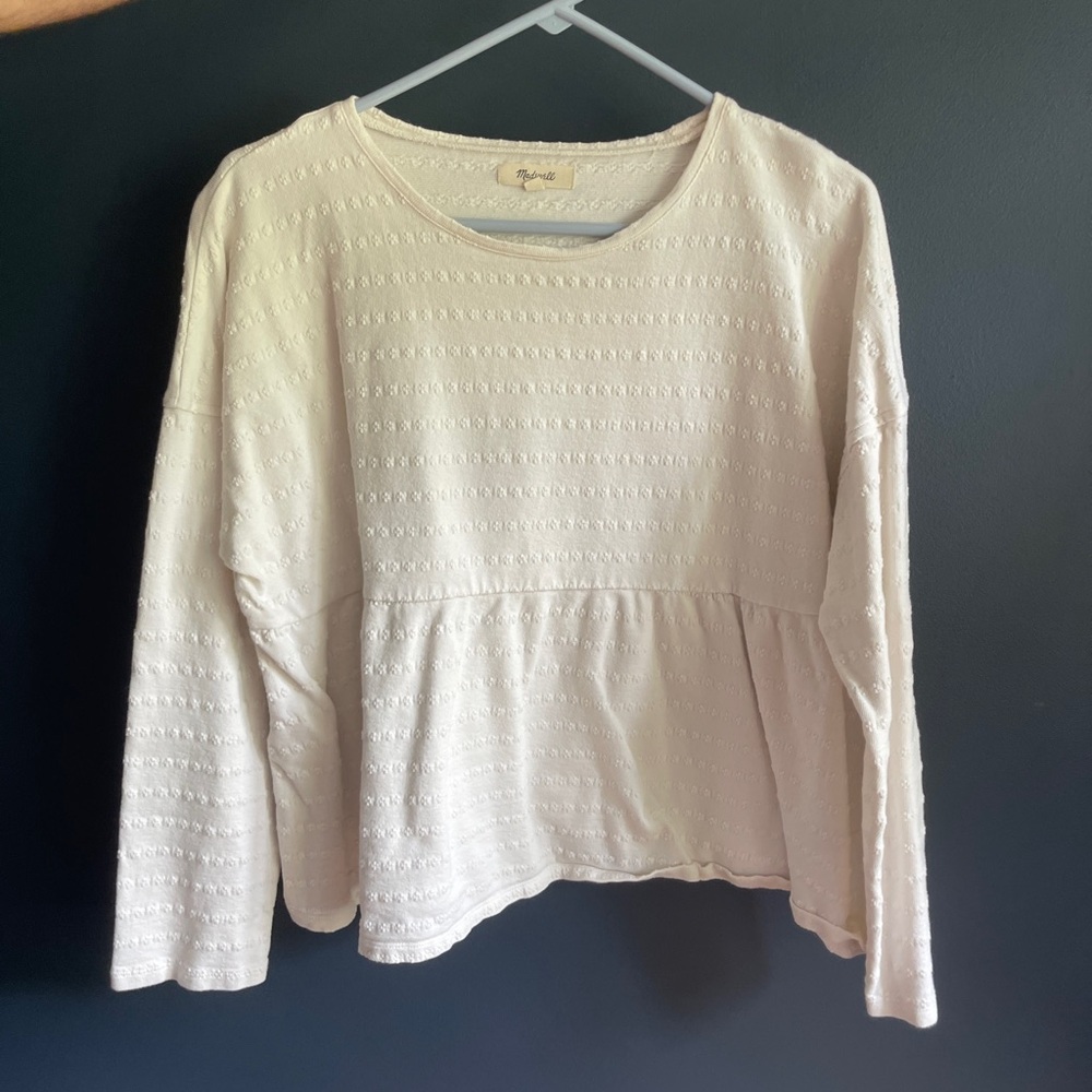 Madewell Cream Long Sleeved Shirt size Large